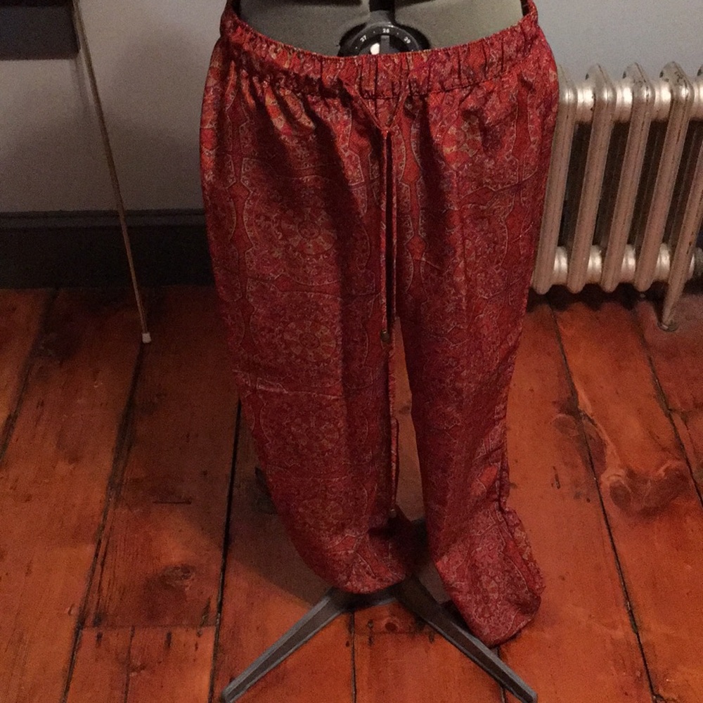 Silk flowy pants